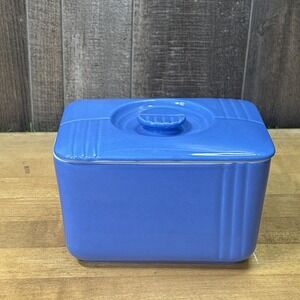 Vintage Hall China Westinghouse  Blue Dish With Lid REFRIGERATOR DISH
